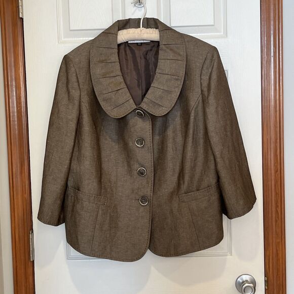 Tahari Arthur S Levine Women's Blazer 4 Button, Wide Scalloped Lapels Size 20W, - Picture 1 of 10